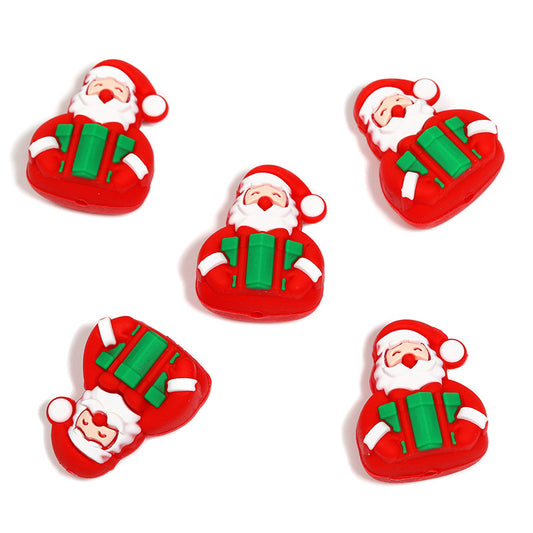 Santa Silicone Focal Bead – Christmas Craft Supply