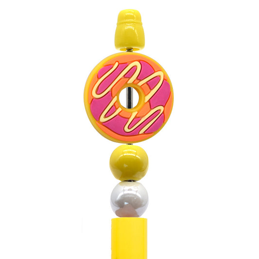 Donut Series Pink Silicone focal Beads