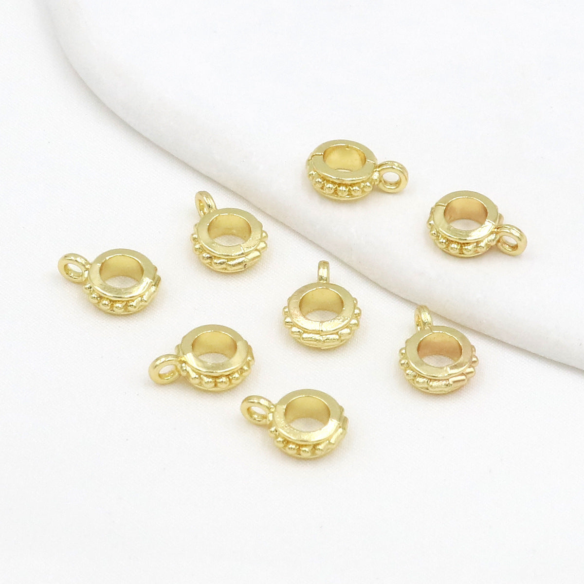 Gold & Silver Metal Bail Beads Alloy for Hanging Charms and Pendants