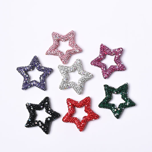 Full-Diamond Clay Star Ring with Crystal Fancy Beads