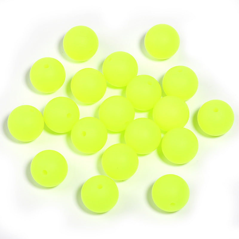 15mm environmentally friendly silicone round beads, multi-color straight hole beads