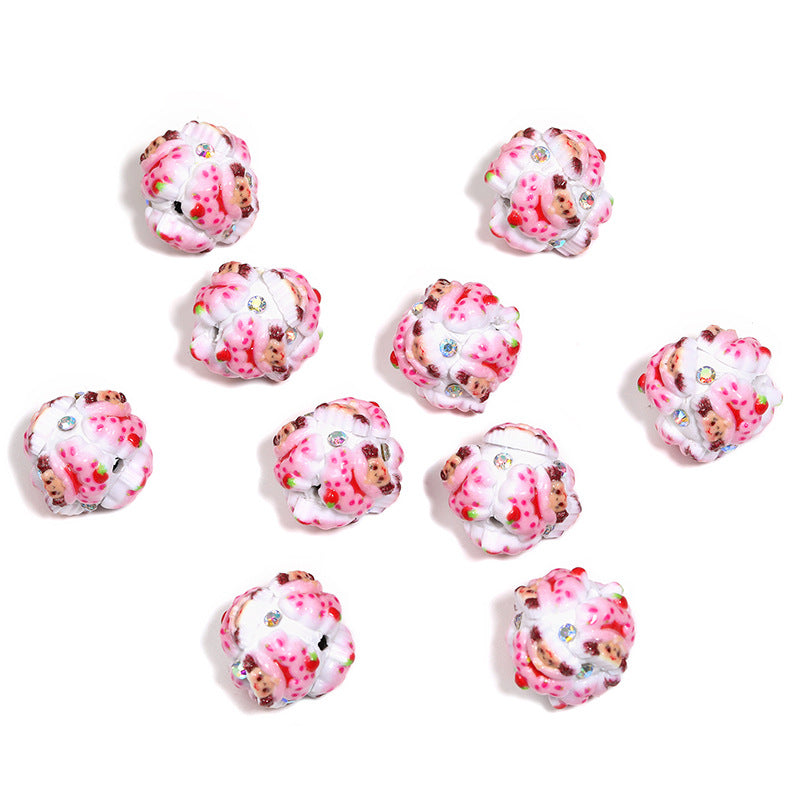 22mm strawberry short cake character beads