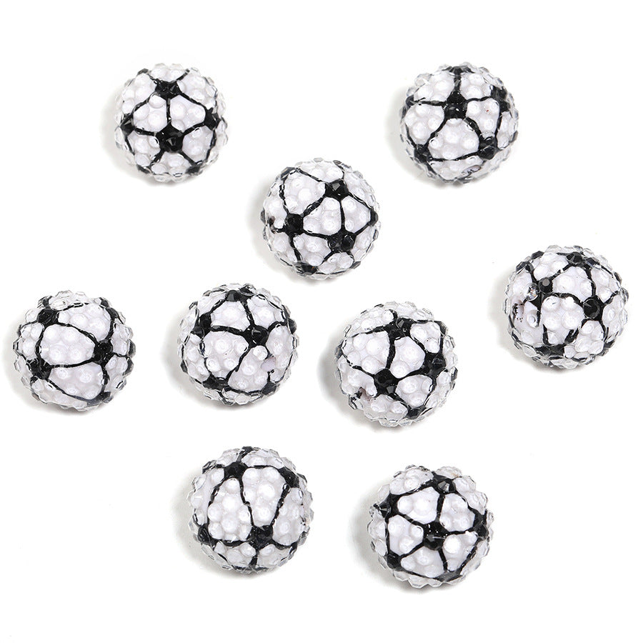 Rugby Ball with Full Diamond Beads Acrylic Soccer Ball Fancy beads