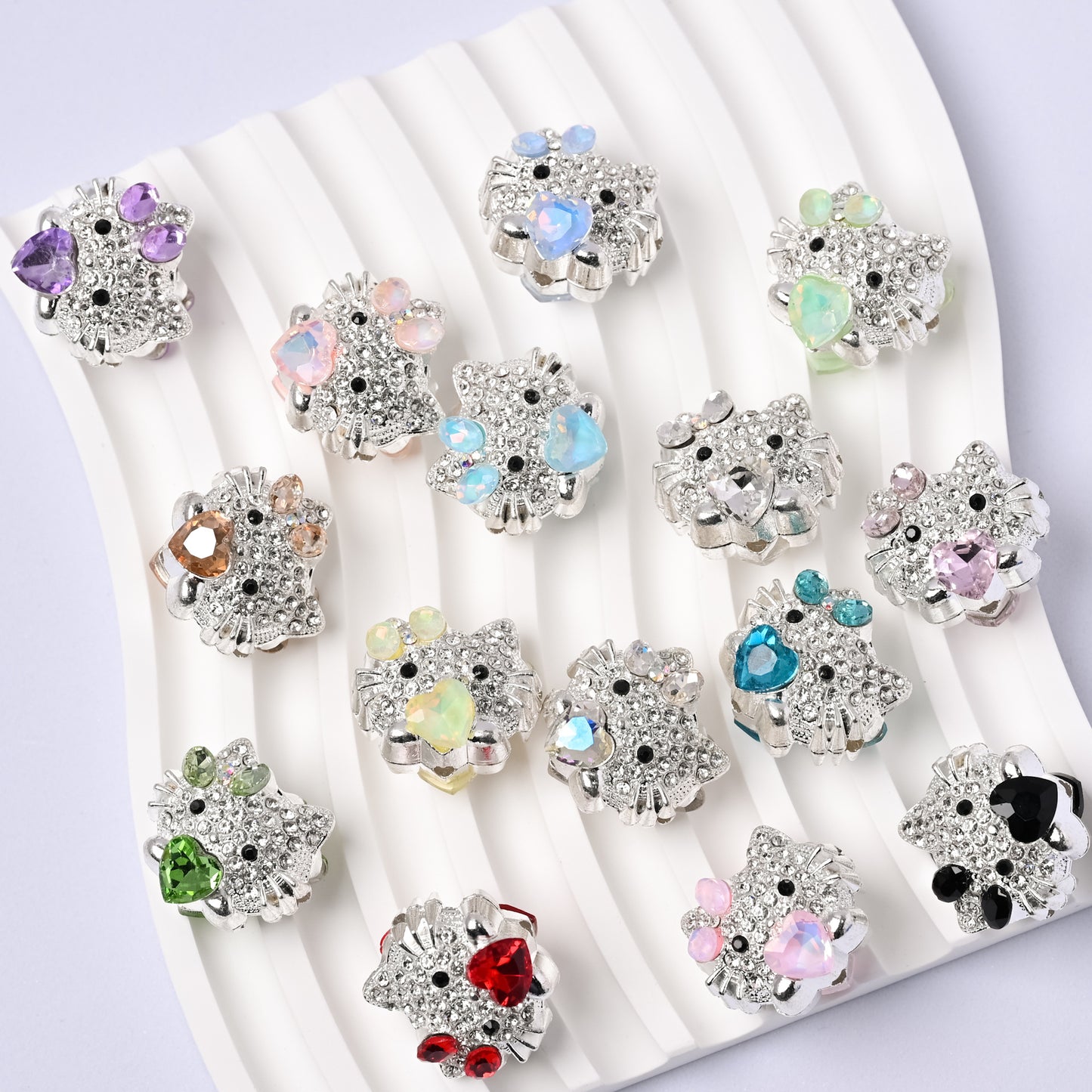 5 pcs Kitty Cat Bead with Straight Hole Fancy Beads