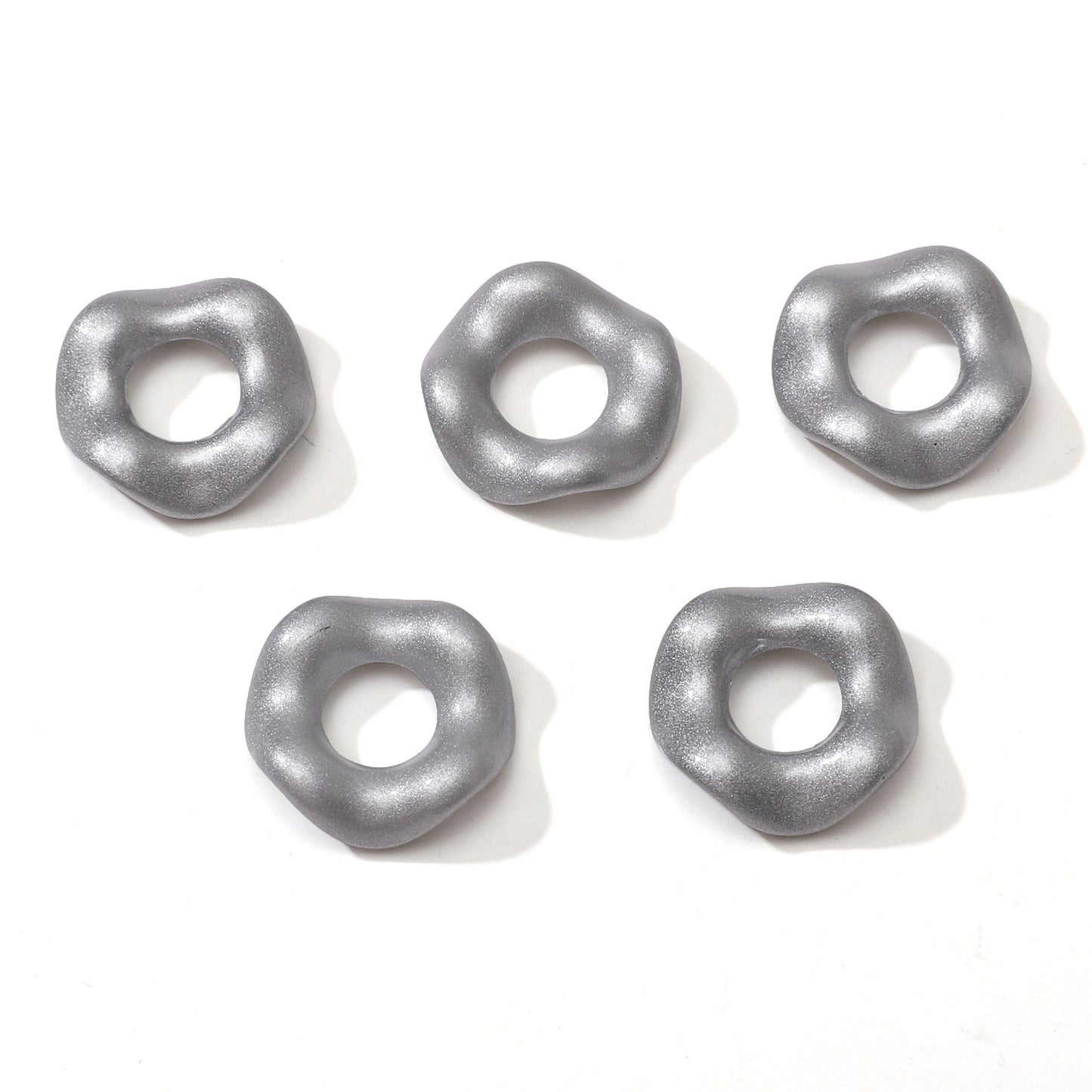 Acrylic Beads Wavy Shape Spacer Large Hole, Solid Color, 16MM