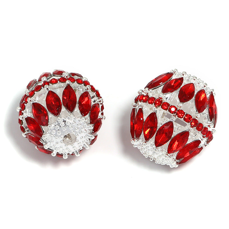 5 Pcs Alloy Hollow Drill Ball Fancy Beads