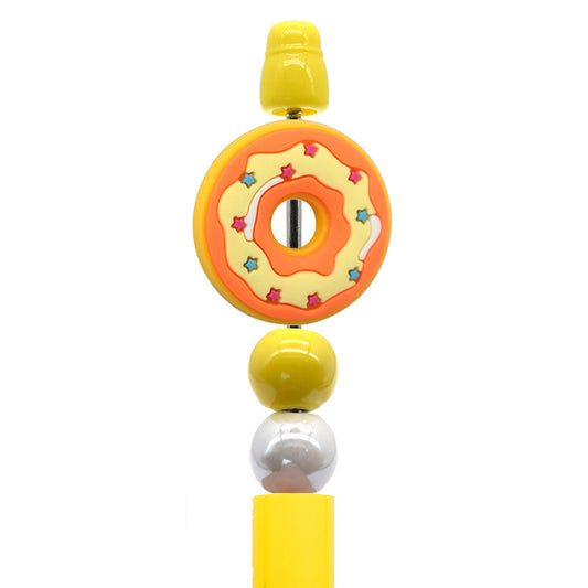 Donut Series Orange Silicone Focal Beads