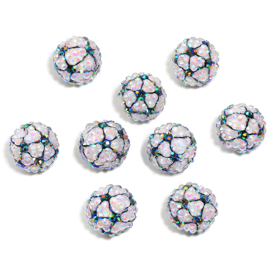 Rugby Ball with Full Diamond Beads Acrylic Soccer Ball Fancy beads