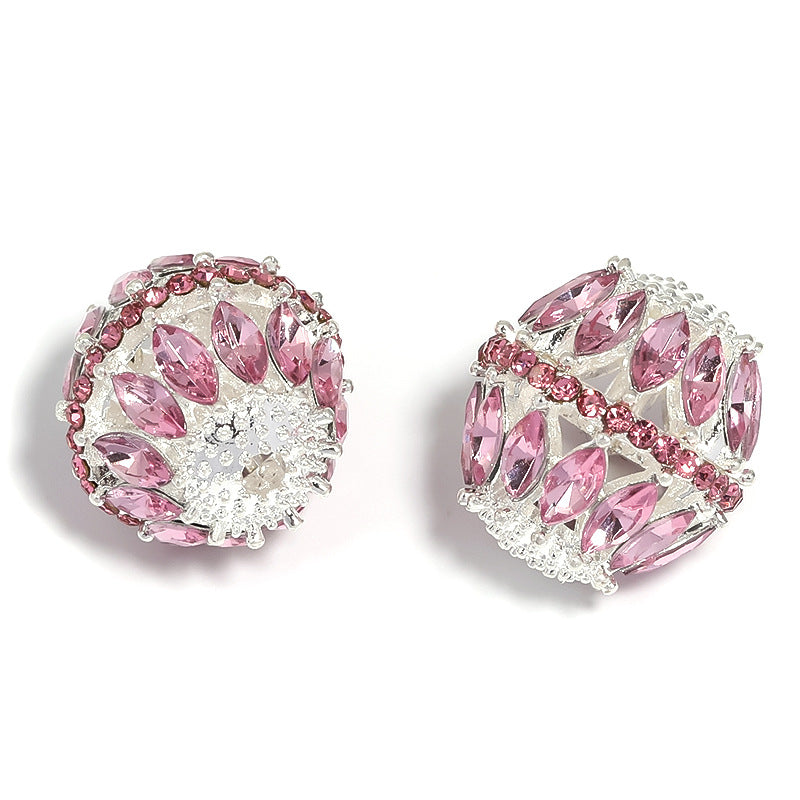 5 Pcs Alloy Hollow Drill Ball Fancy Beads