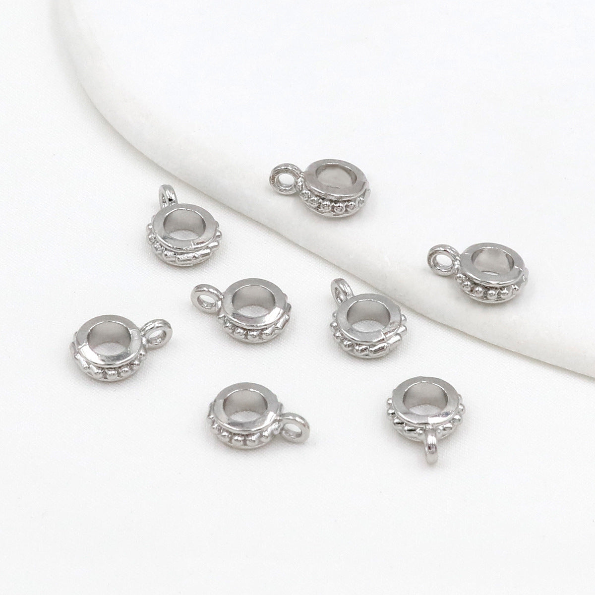 Gold & Silver Metal Bail Beads Alloy for Hanging Charms and Pendants