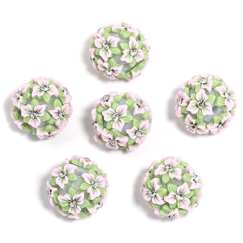 Sparkling Resin Flower Beads Acrylic Multicolored Flower Fancy Beads