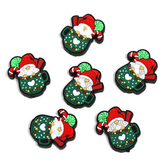 Green cup Christmas silicone focal beads