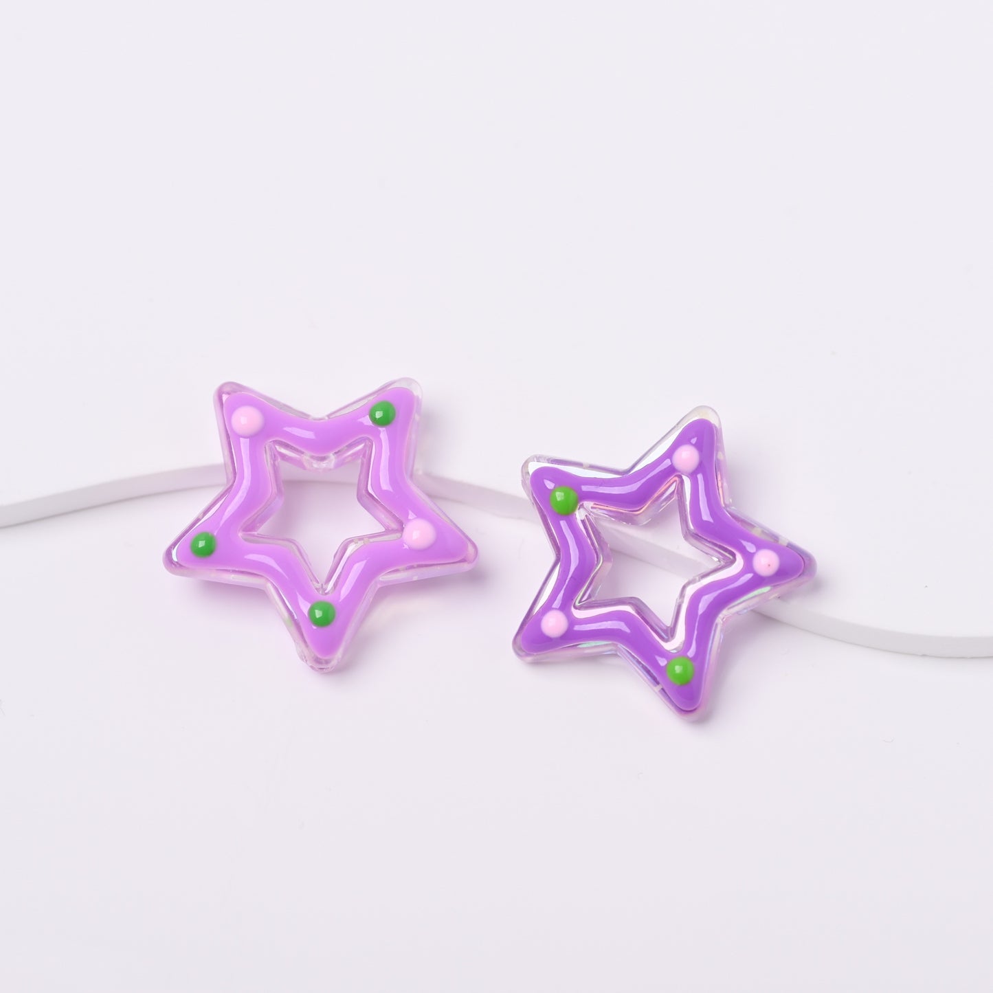 Glow-in-the-dark hand-painted five-pointed star Beads