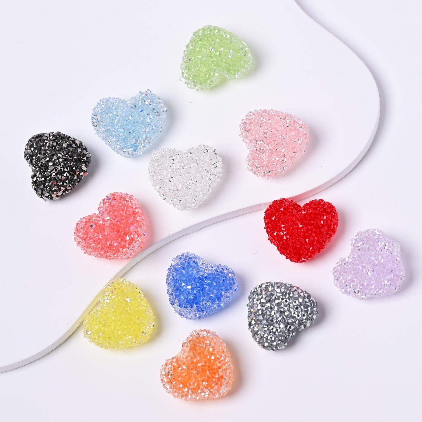 10 pcs sugar heart shape beads