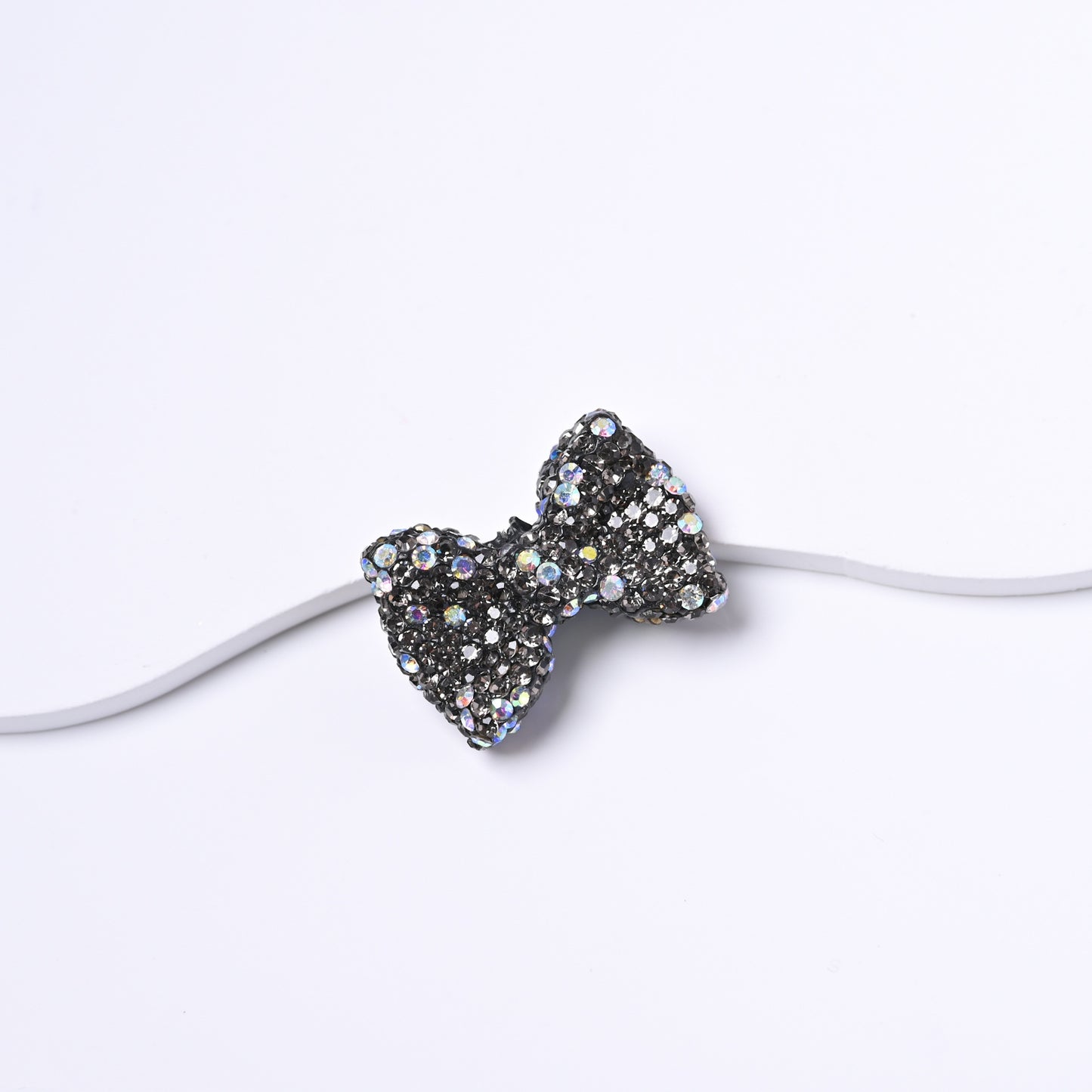 Full-Diamond Clay Bow Tie with Crystal Clay Cufflinks and Beads