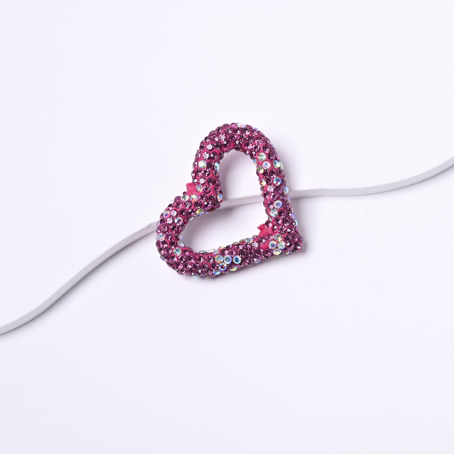 2.8*3.2cm Full-Diamond Clay Heart Ring Crystal Fancy Beads
