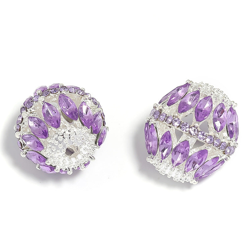 5 Pcs Alloy Hollow Drill Ball Fancy Beads