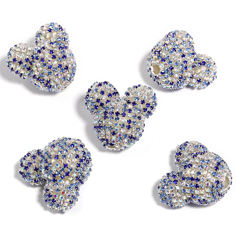 5 pcs Colorful Mickey Head Rhinestone Fancy beads