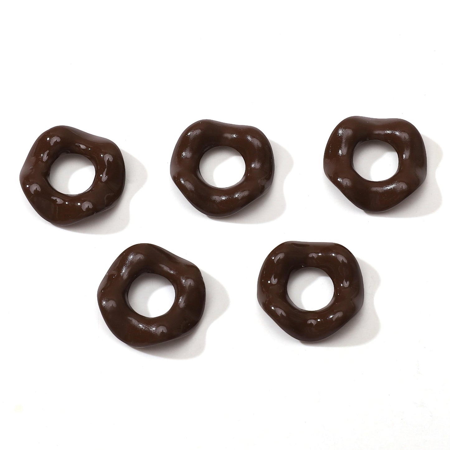 Acrylic Beads Wavy Shape Spacer Large Hole, Solid Color, 16MM