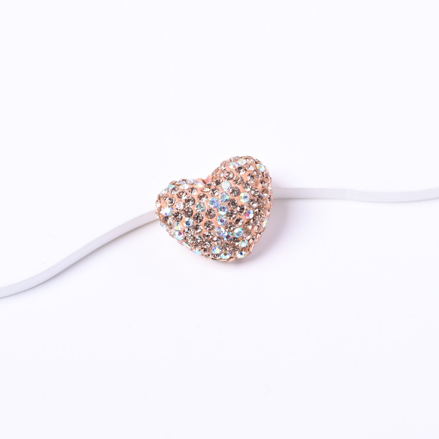19X24MM Polymer Clay Heart-Shaped Diamond Ball Clay Beads