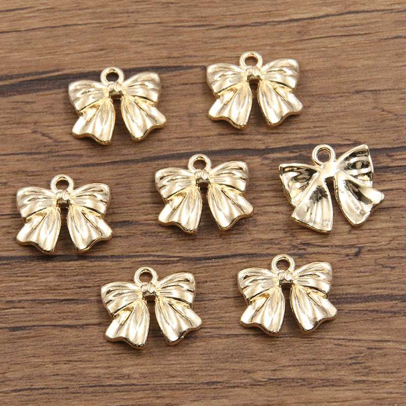 Metal Hollow Cute Bow Pendant Charms