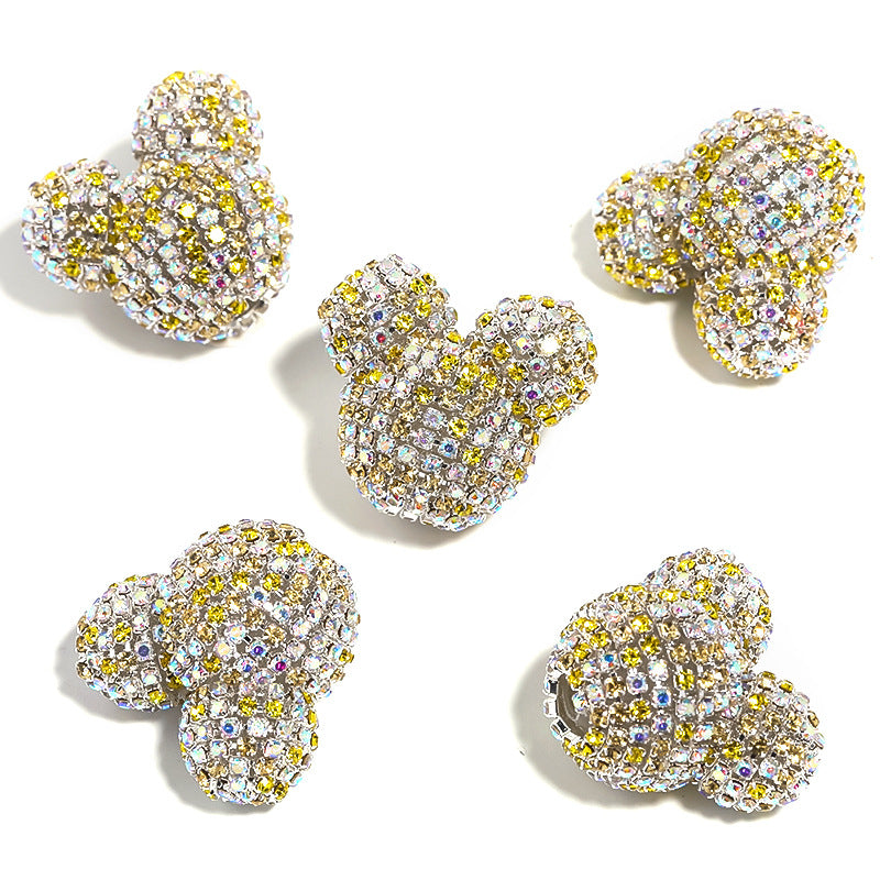 5 pcs Colorful Mickey Head Rhinestone Fancy beads