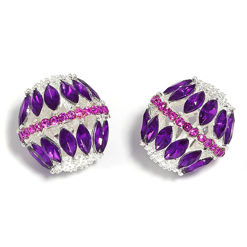 5 Pcs Alloy Hollow Drill Ball Fancy Beads