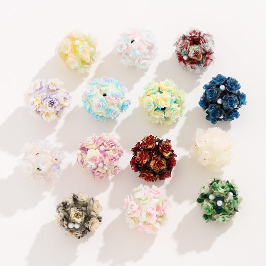 23mm Gradient Pearl Camellia Clay Fancy Beads