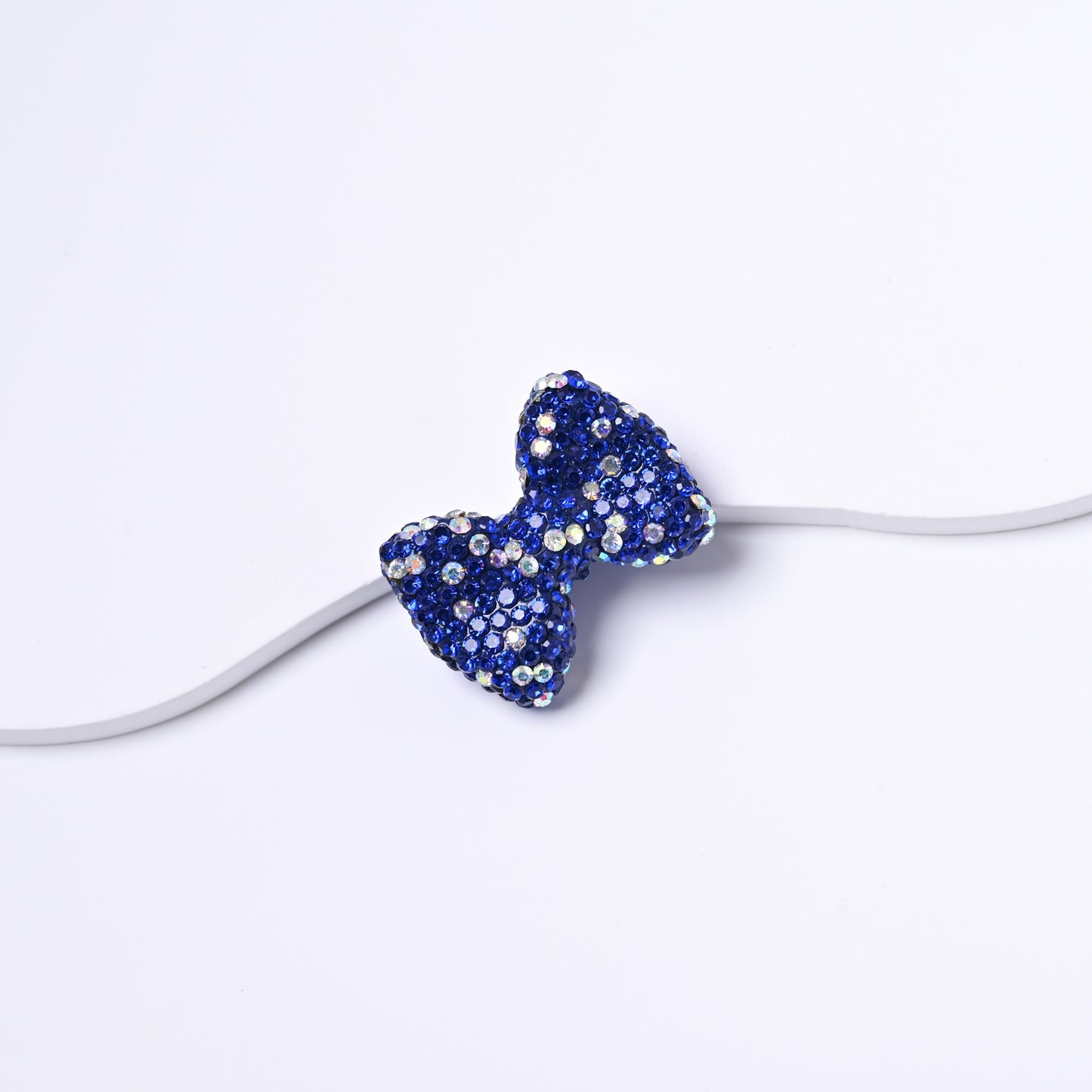 Full-Diamond Clay Bow Tie with Crystal Clay Cufflinks and Beads