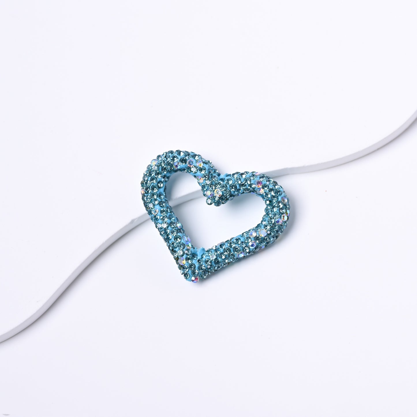 2.8*3.2cm Full-Diamond Clay Heart Ring Crystal Fancy Beads