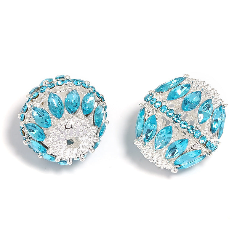 5 Pcs Alloy Hollow Drill Ball Fancy Beads