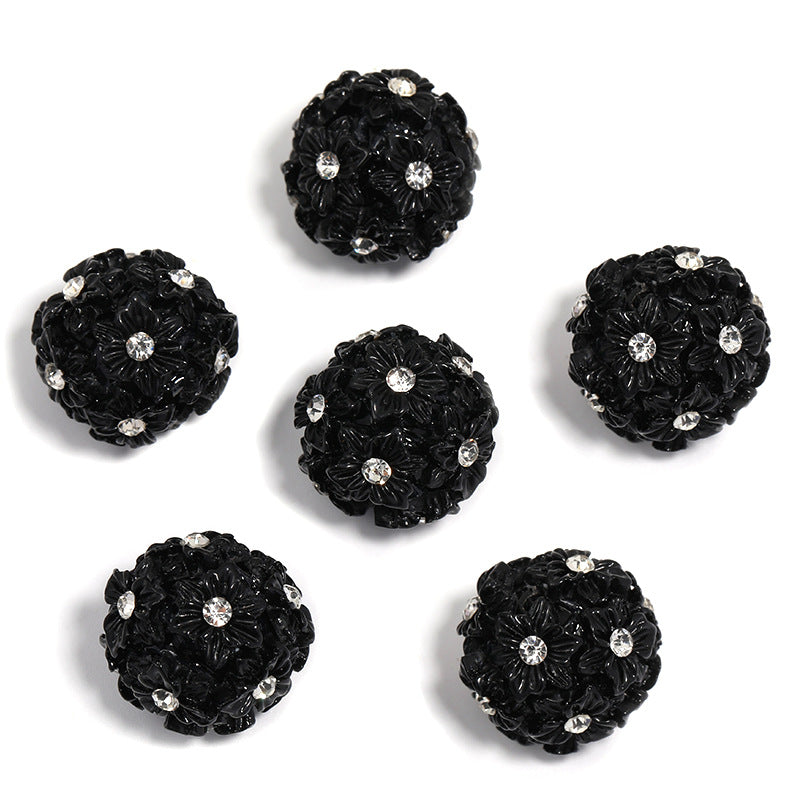 Sparkling Resin Flower Beads Acrylic Multicolored Flower Fancy Beads