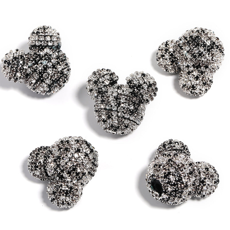 5 pcs Colorful Mickey Head Rhinestone Fancy beads