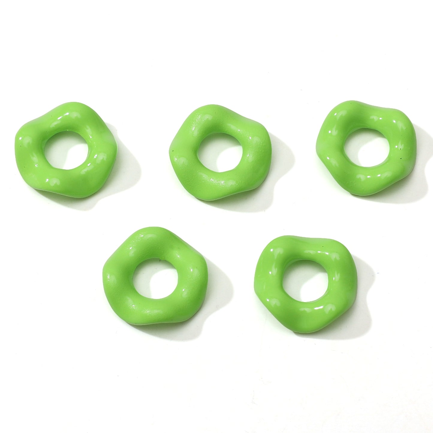 Acrylic Beads Wavy Shape Spacer Large Hole, Solid Color, 16MM