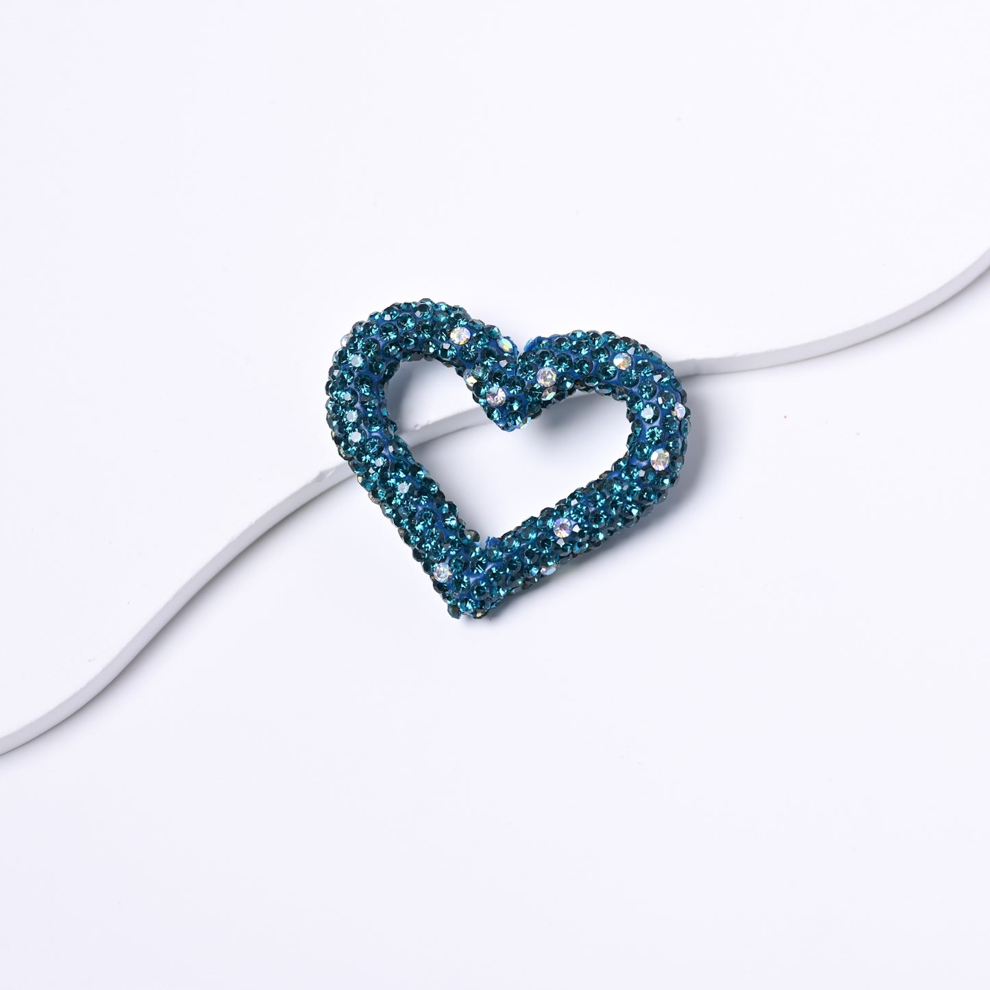 2.8*3.2cm Full-Diamond Clay Heart Ring Crystal Fancy Beads
