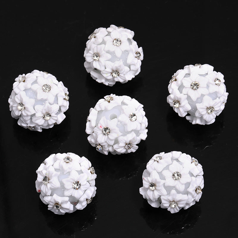 Sparkling Resin Flower Beads Acrylic Multicolored Flower Fancy Beads