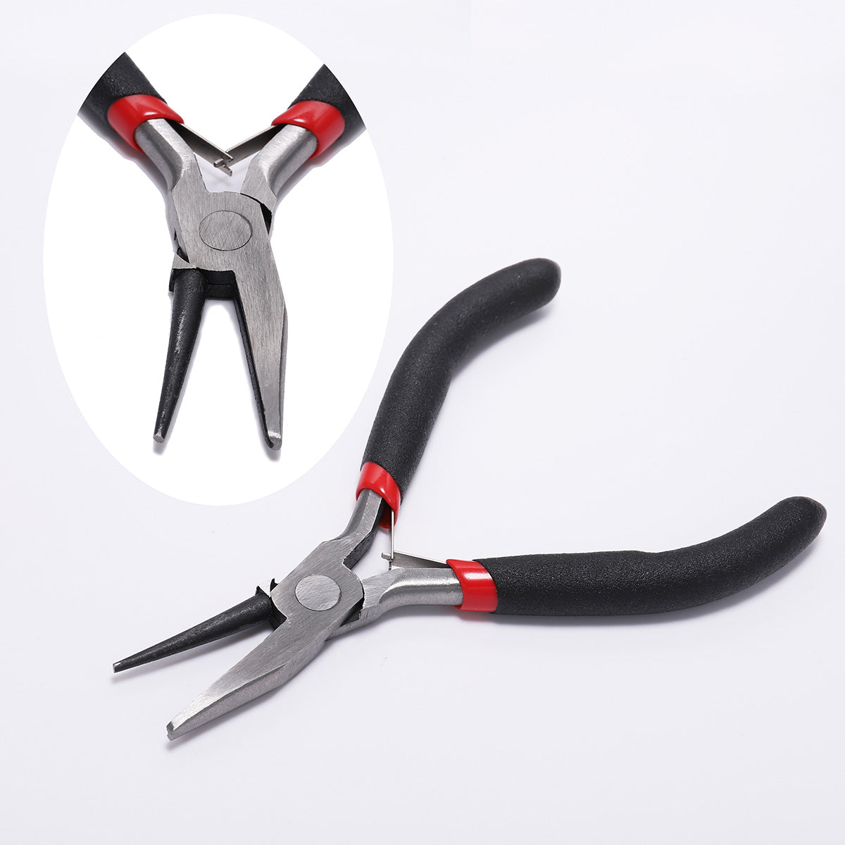 Black Handle Half Round Pliers for Jewelry Making