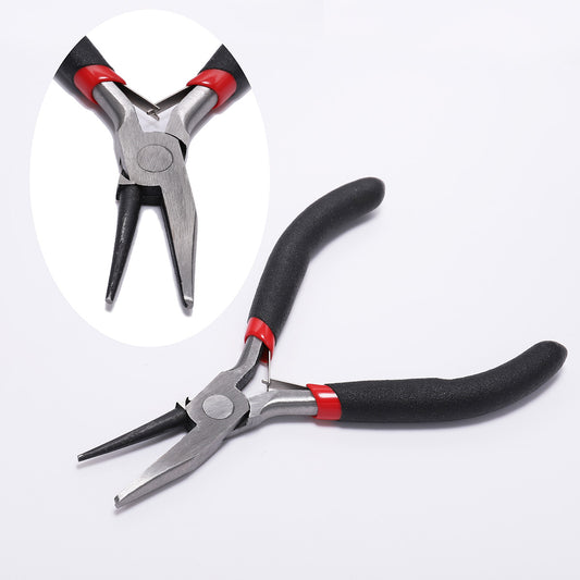 Black Handle Half Round Pliers for Jewelry Making