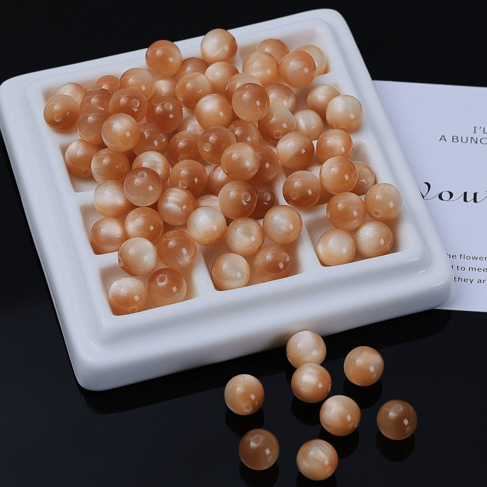 Two-color gilded cat's eye imitation starry sky quicksand round beads
