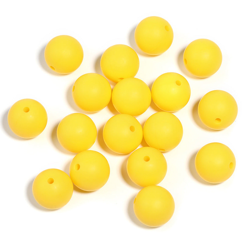 15mm environmentally friendly silicone round beads, multi-color straight hole beads