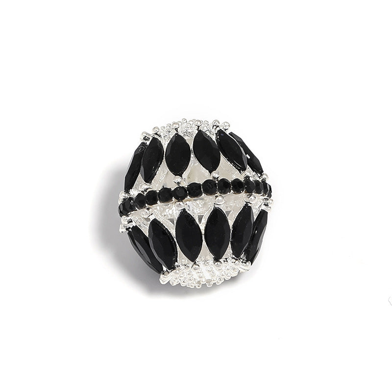 5 Pcs Alloy Hollow Drill Ball Fancy Beads