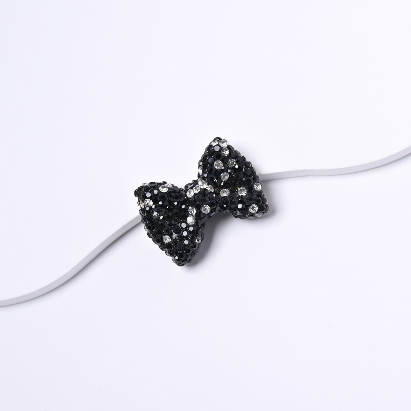 Full-Diamond Clay Bow Tie with Crystal Clay Cufflinks and Beads