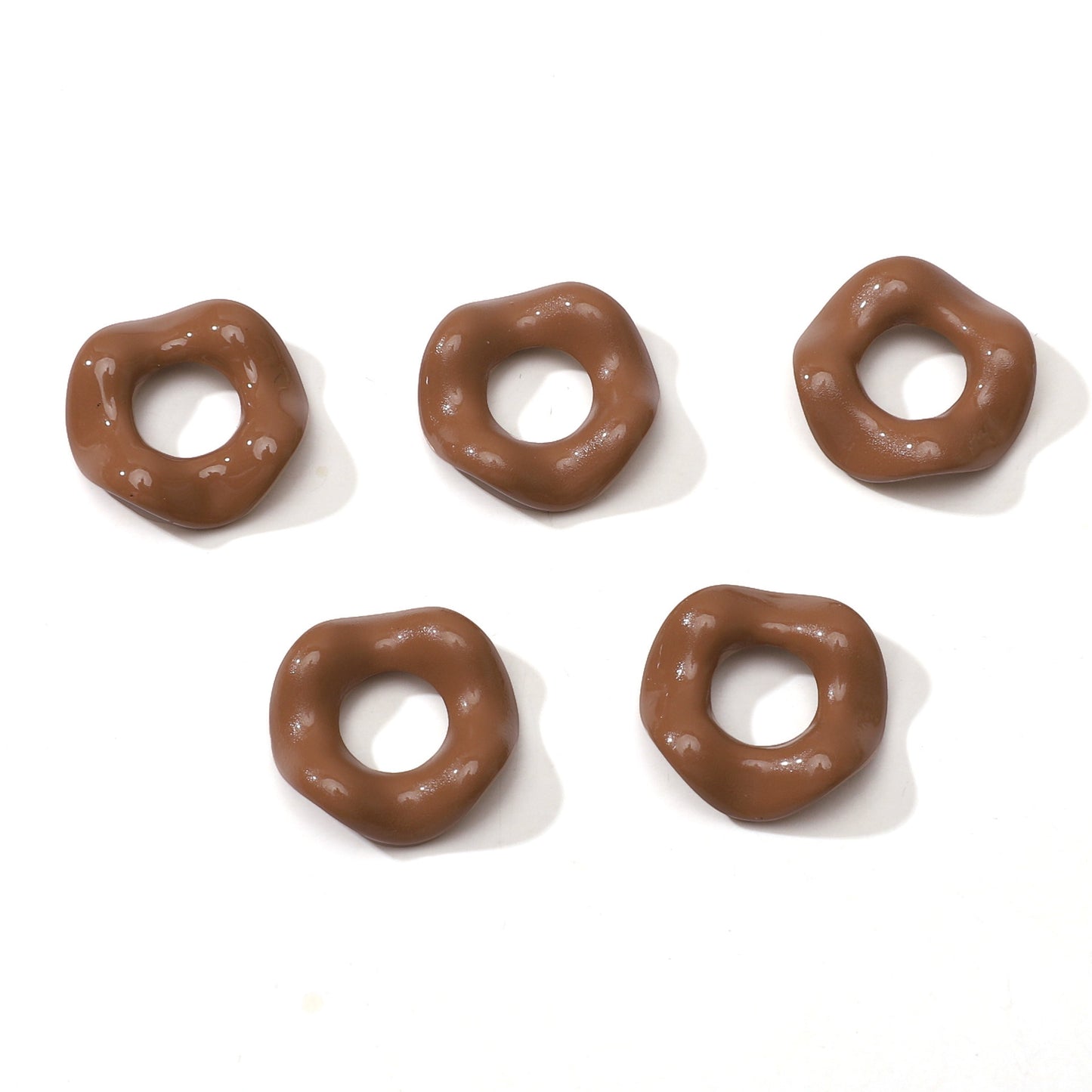 Acrylic Beads Wavy Shape Spacer Large Hole, Solid Color, 16MM