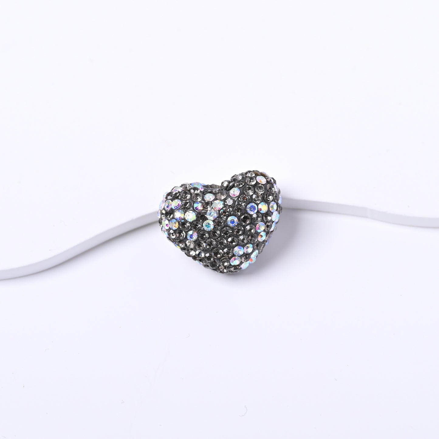 19X24MM Polymer Clay Heart-Shaped Diamond Ball Clay Beads