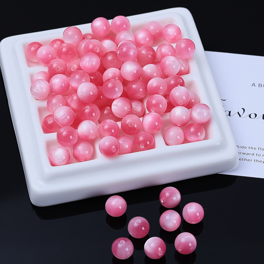 Two-color gilded cat's eye imitation starry sky quicksand round beads