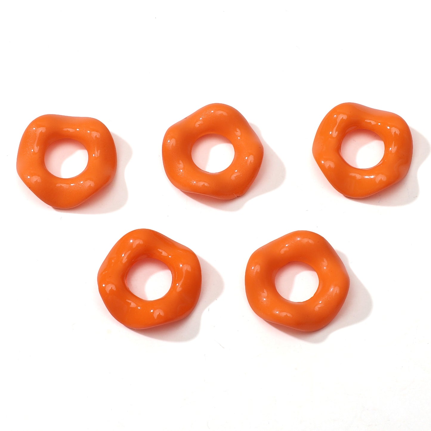 Acrylic Beads Wavy Shape Spacer Large Hole, Solid Color, 16MM