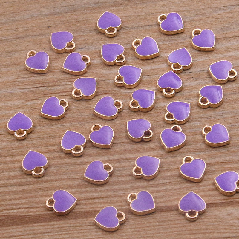 10色 6*8mm ミニハートペンダント KC ゴールドドロップチャームペンダント ジュエリーバッグ ネイルアクセサリー
