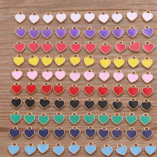 10 colors 6*8mm mini heart pendant KC gold drop charm pendant jewelry bags nail accessories