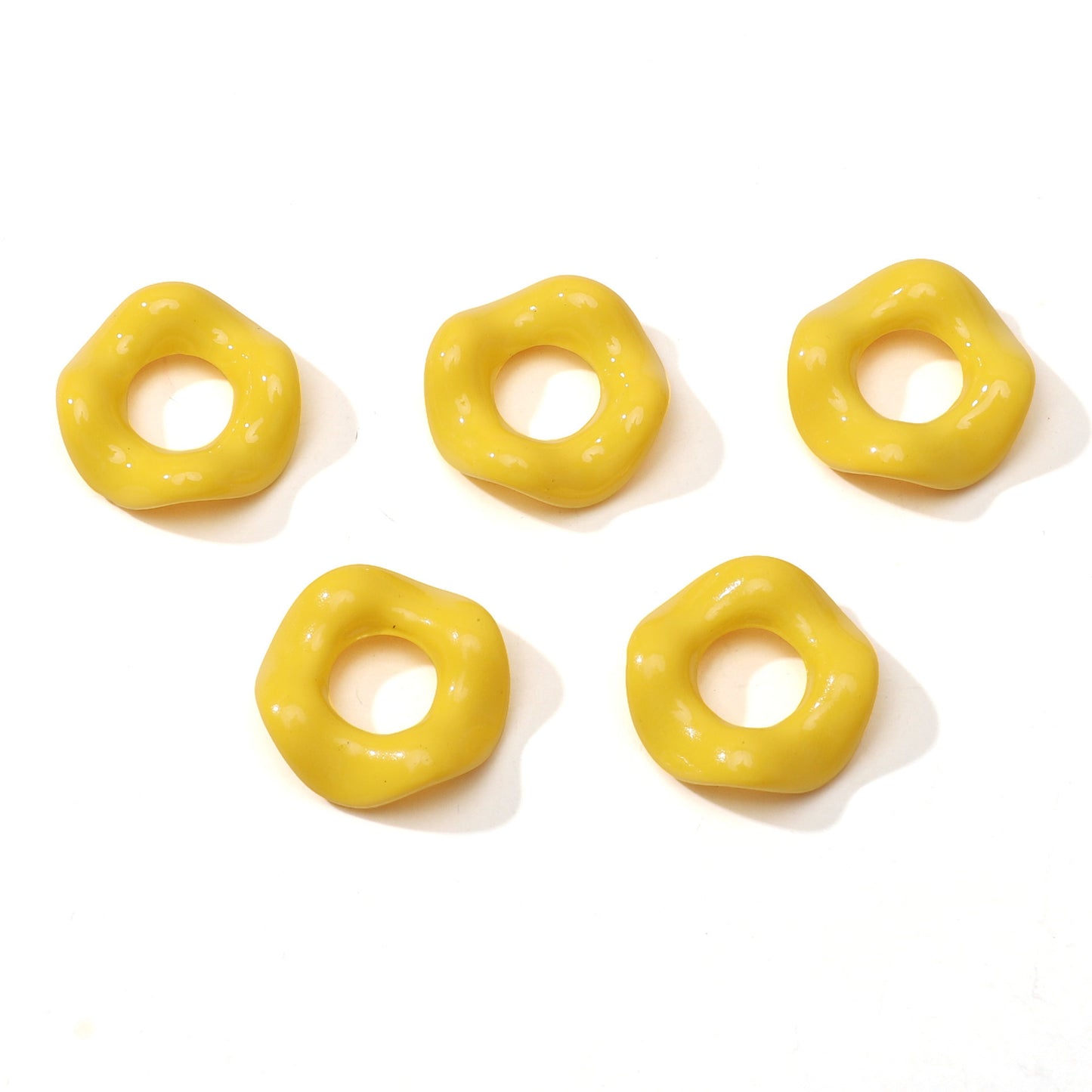 Acrylic Beads Wavy Shape Spacer Large Hole, Solid Color, 16MM