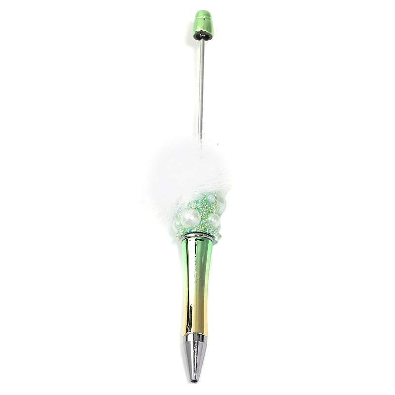 Fuzzy ball pearl beadable pen